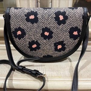 Kate Spade Luna Herringbone Floral Crescent Crossbody